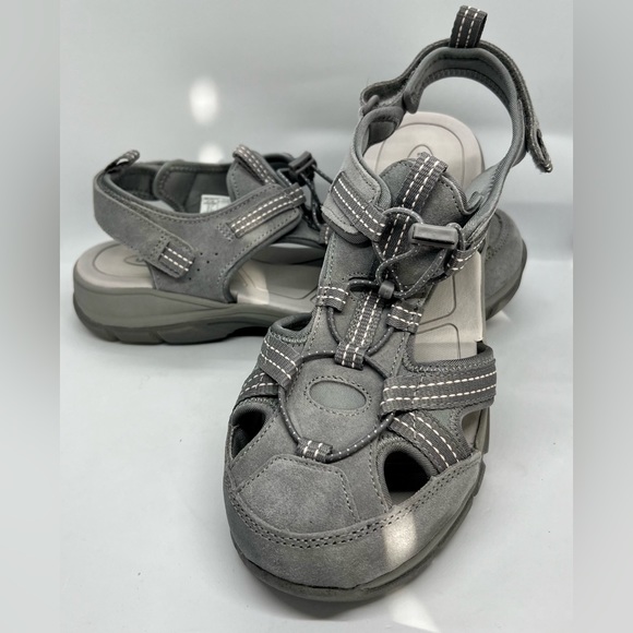 Lands' End Shoes - LANDS END Women’s 11B All Weather Closed Toe Hiking Sandals Light Gray